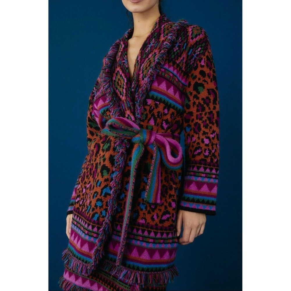 Farm Río Red Ainika Tapestry Cardigan Size M